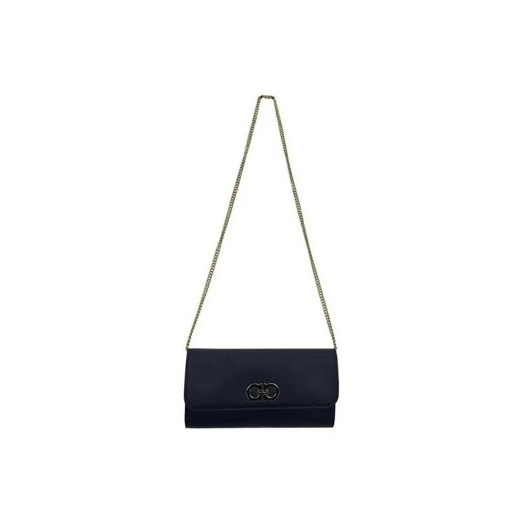 FERRAGAMO Cow Leather Handheld Shoulder Bag Crossbody Bag Unisex Marine Blue-1