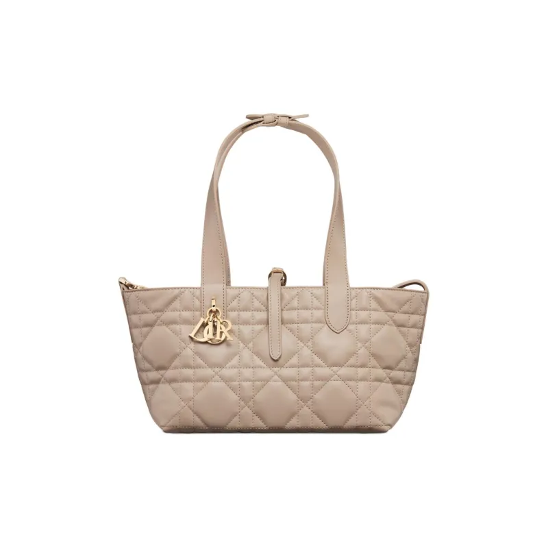 DIOR Wicker Pattern Cow Leather One Shoulder Handbag Small Size Women's Rouge Beige-3