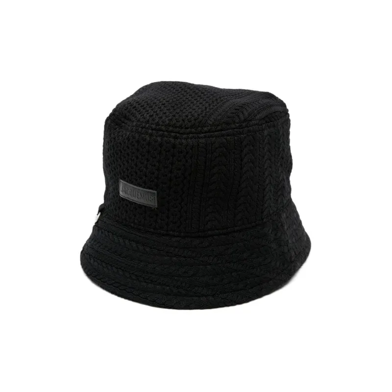 Jacquemus Le Bob Belo Cable Knit Bucket Hat-0