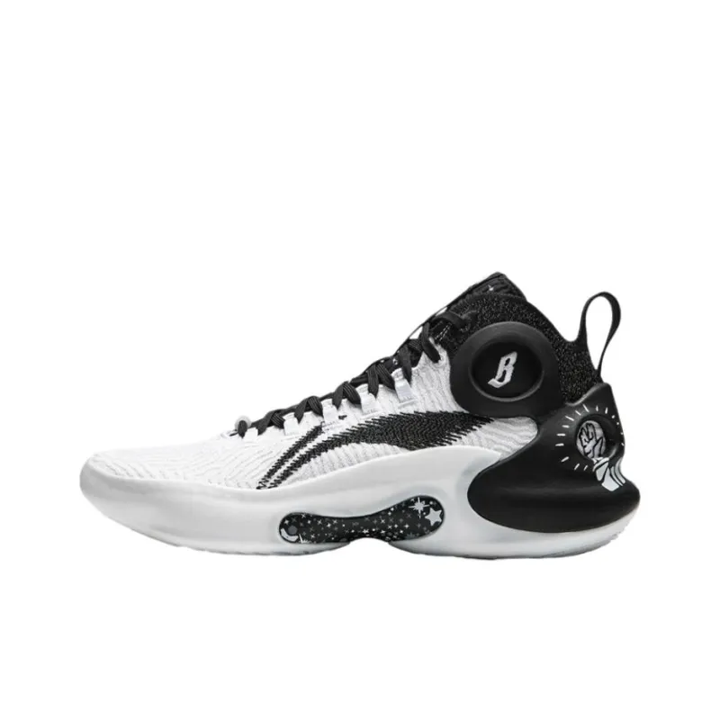 BILLIONAIRE BOYS CLUB x LiNing Charming ULTRA Anti Slip Wear Resistant Mid Top Basketball Shoes Men's Black White-0