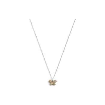 COACH Brass Plated Glass Cubic Zirconia Necklaces Women's Silver