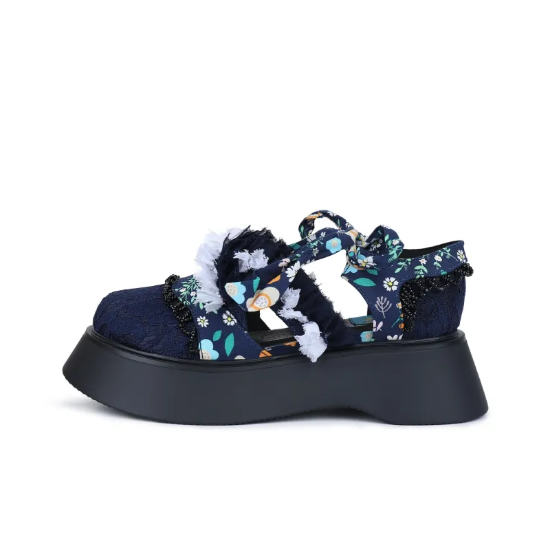 Yikes Casual Single Shoes Women's Dark Blue-0