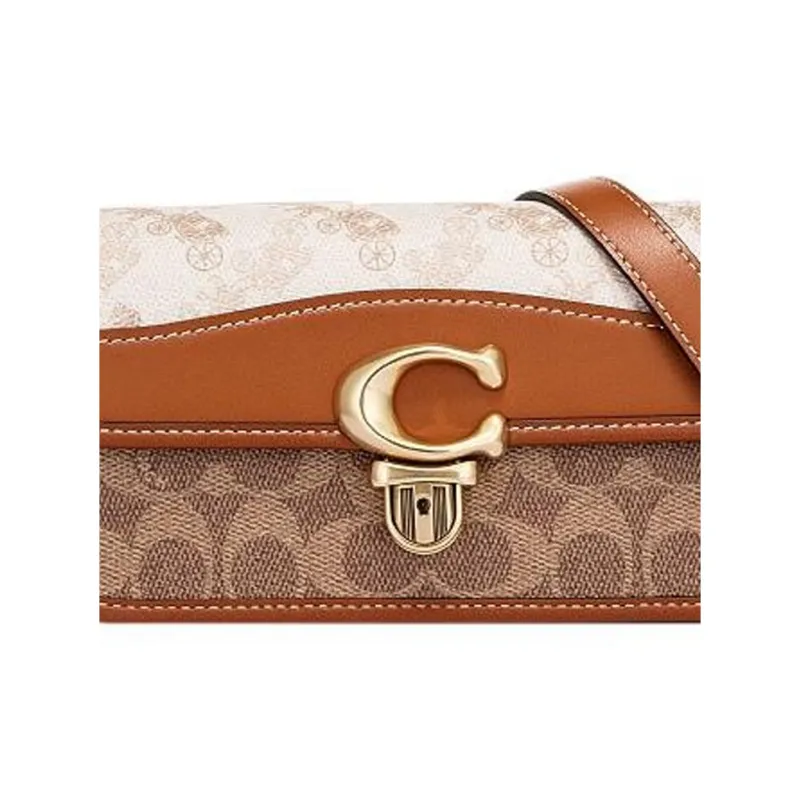 COACH Studio Cow Leather Baguette Bag Shoulder Bag Crossbody Bag Regular Women's Brown-3