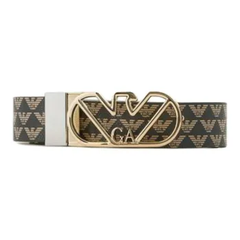 EMPORIO ARMANI Eagle Patterned Print Belt Unisex Light Umber Width 3CM