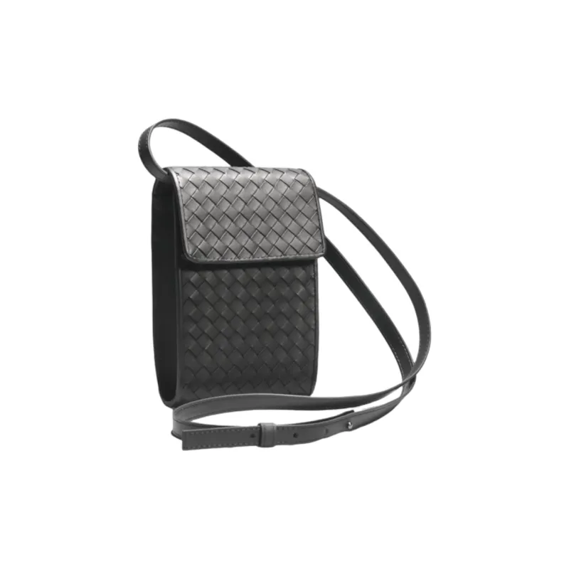 CMLZIUA Top Grain Cow Leather Cell Phone Pouch Unisex Black-2
