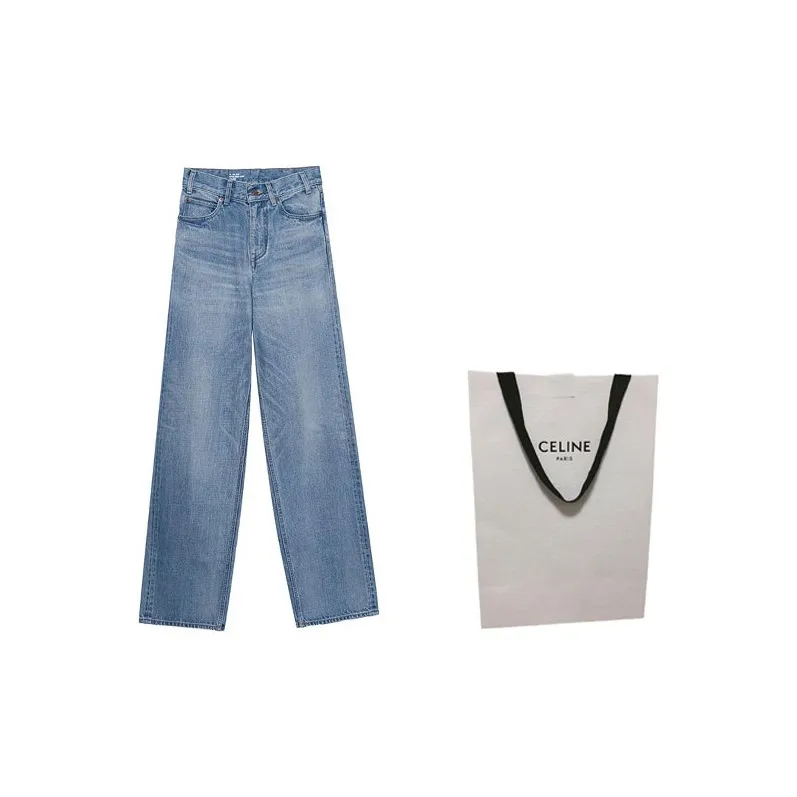 CELINE Triomphe Jeans Women's Blue-2