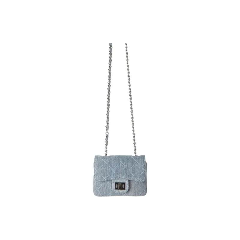 HAWA Denim Shoulder Bag Crossbody Bag Small Size Women's Light Blue/Dark Blue/Black-0