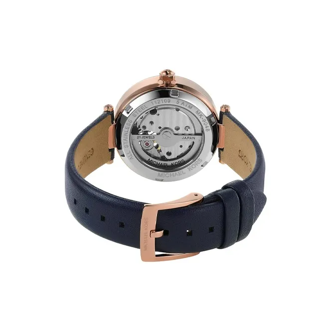 MICHAEL KORS PARKER Collection Wrist Watch Automatic Mechanical Movement Leather Watch Bands White Dial Women's Watch-3