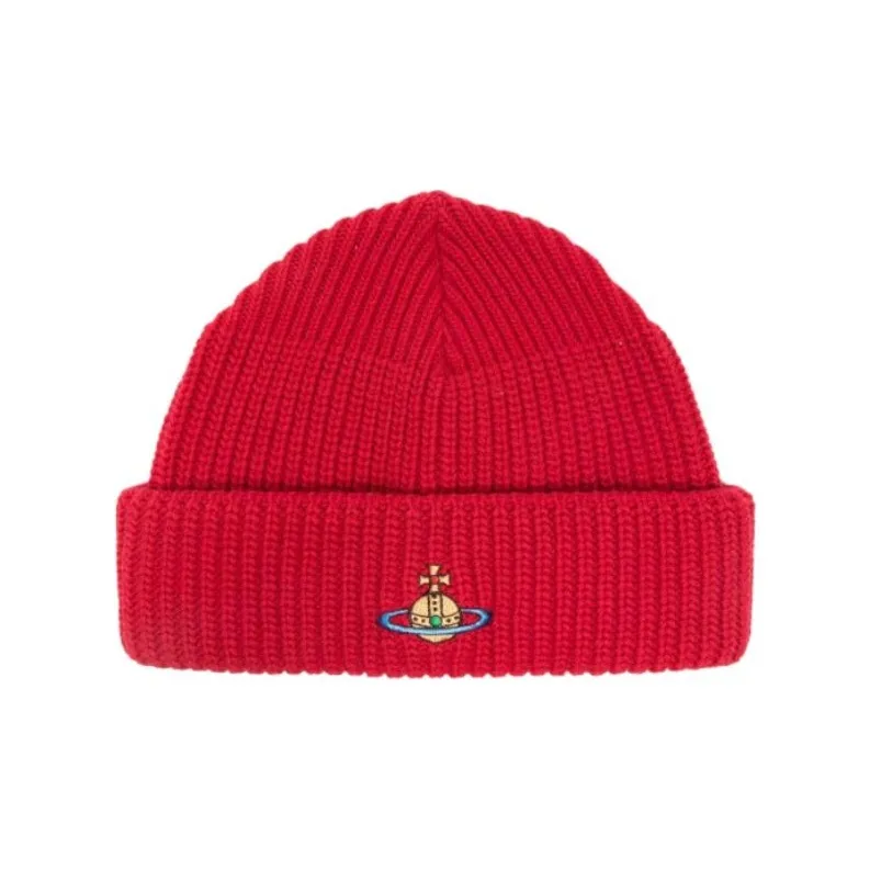 Vivienne Westwood Orb-embroidered Wool Beanie-0
