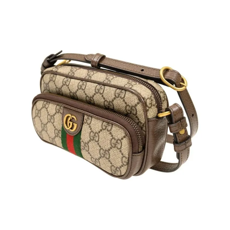 GUCCI Ophidia Canvas With Leather Trim Crossbody Bag, Shoulder Bag Men's-3