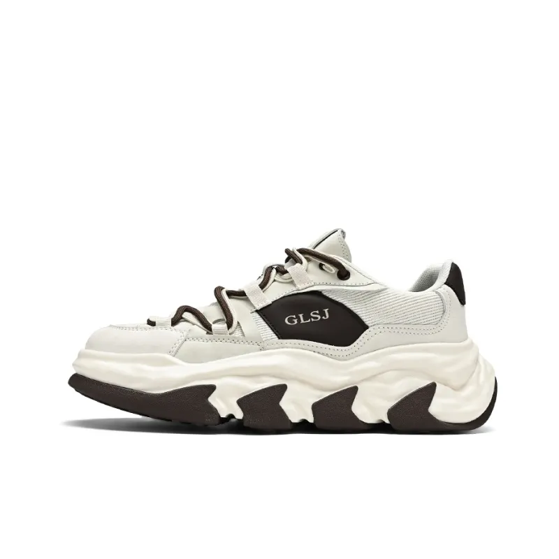 GONGLANGSHIJIA Wear-Resistant Height Increasing Low-Top Chunky Sneakers Men's-7