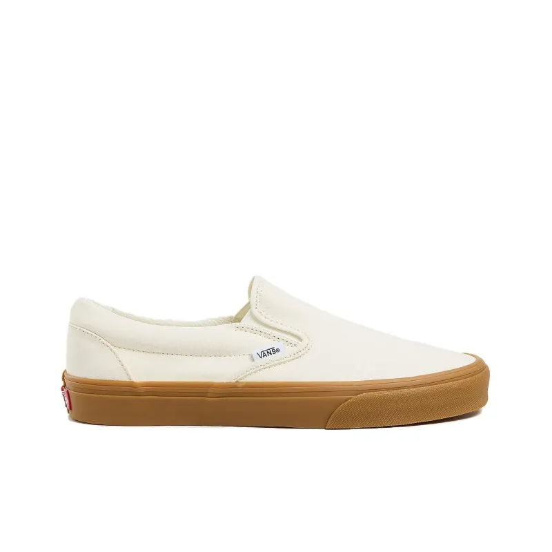 Vans Slip on Anti Slip Wear Resistant Low Top Skateboard Shoes Unisex Beige White Brown-1