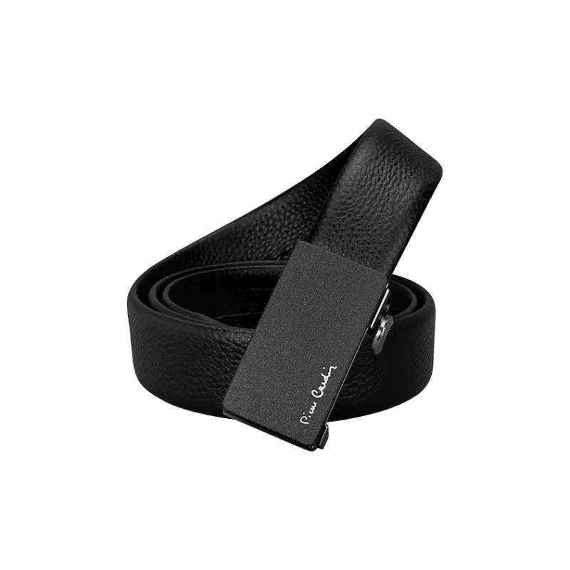 PIERRE CARDIN Genuine Leather Men's Belt Men's Black 3.4cm-2