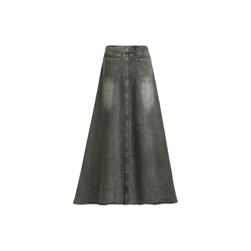 Wen Shan Denim Long Skirt Women's-4