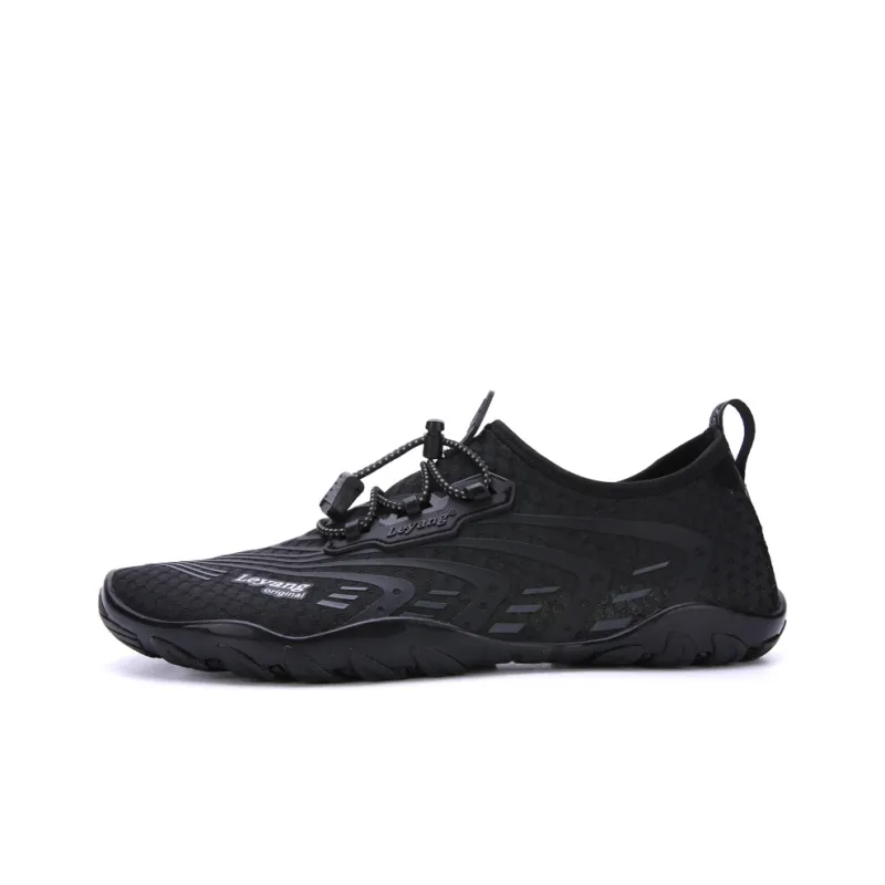 Leyang Anti Slip Wear Resistant Low Top Training Shoes Men's Black-0