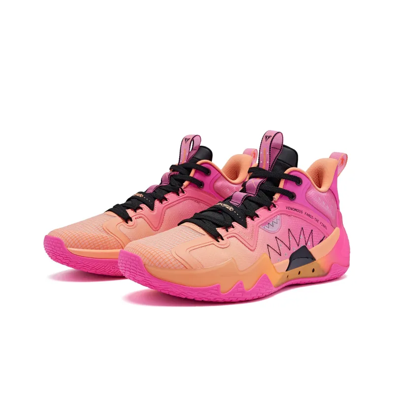 QIAODAN Poison Tooth Pro SE Basketball Shoes Men Low Top Cantaloupe Digital Pink-2