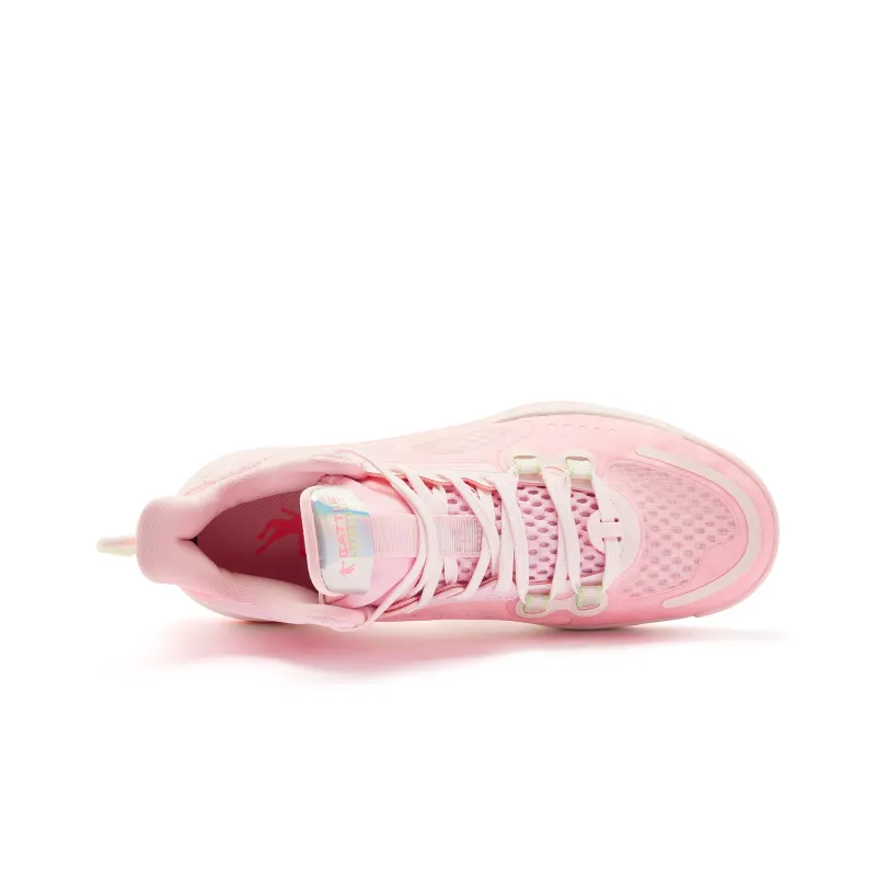 QIAODAN Dawn Basketball Shoes Men Low Top Morning Light Pink Energetic Pink-2