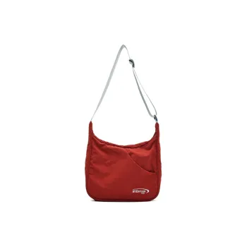 MYEDITION Nylon Shoulder Bag Crossbody Bag Regular Unisex Black/Brick Red/Light Blue