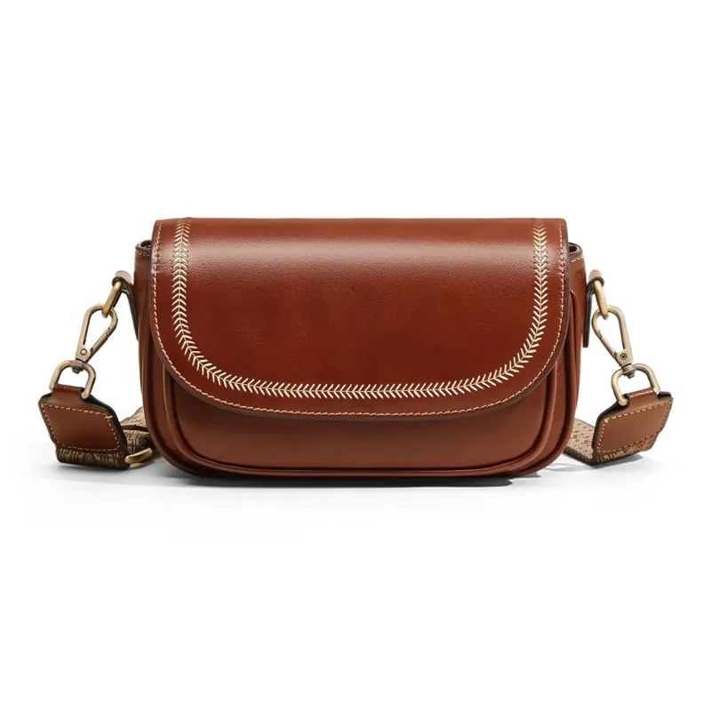 COMELY Cow Leather Patchwork Synthetic Leather Small Square Bag Shoulder Bag Crossbody Bag Shoulder Bag Women's Coffee-2