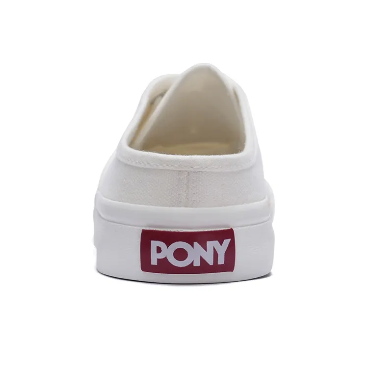 PONY Anti Slip And Wear Resistant Breathable Low Top Canvas Shoes Women's White-3