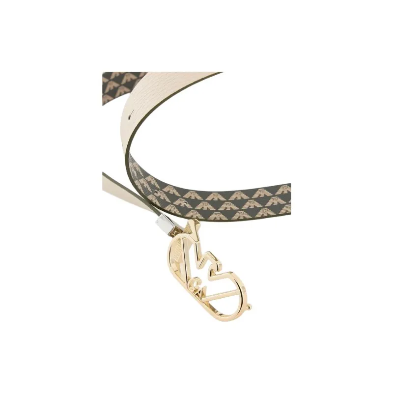 EMPORIO ARMANI Eagle Patterned Print Belt Unisex Light Umber Width 3CM-2