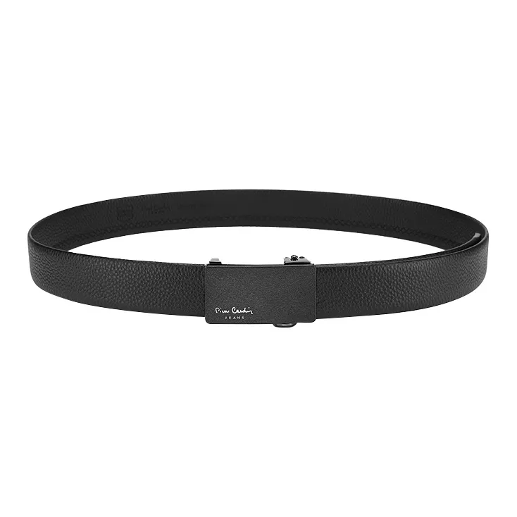 PIERRE CARDIN Genuine Leather Men's Belt Men's Black 3.4cm-5