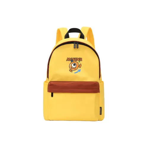 ElevethSign Backpacks Single-Horned Little Monster Yellow Coffee