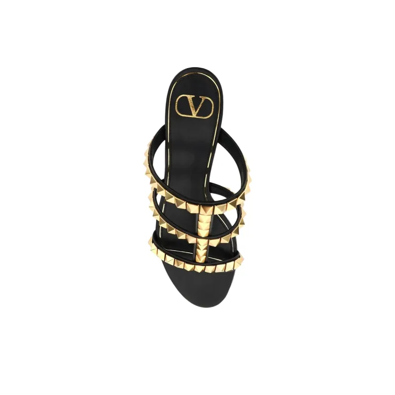 Valentino Rockstud Slip Resistant Slide Slippers Women's Black-4