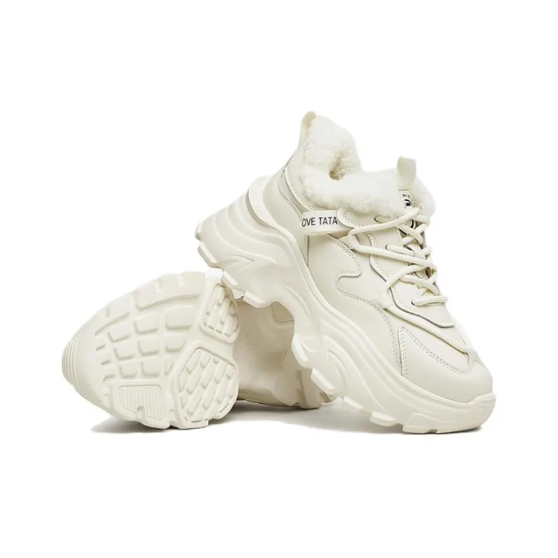 TATA Chunky Sneakers Women's Low Top Solid Color-9