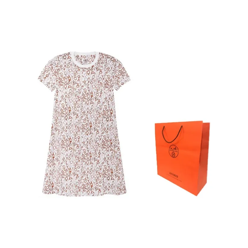 HERMES FW23 Short Sleeved Dresses Women's White-2