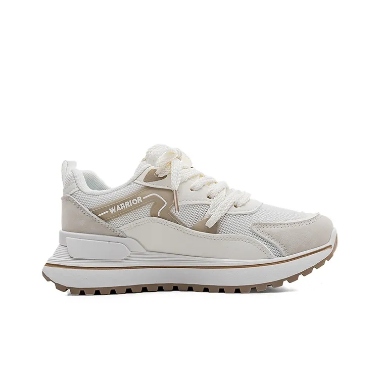 Warrior Cortez Shoes Casual Shoes Wear-Resistant Lightweight Height Increasing Low-Top Chunky Sneakers Women's Khaki-2