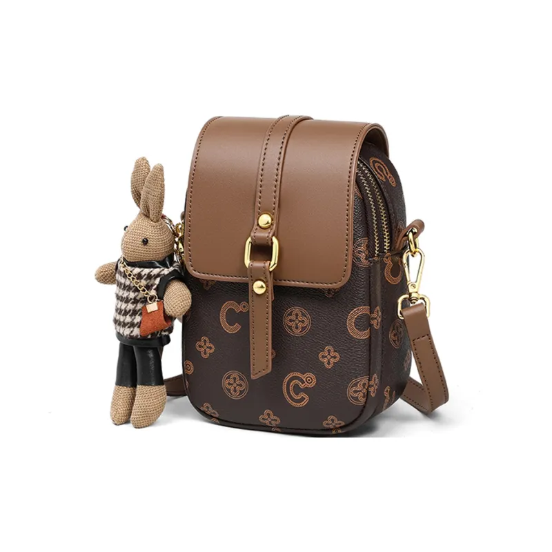 C°BANNER Synthetic Leather One Shoulder Small Square Bag Women's Nut Apricot/Coffee-3