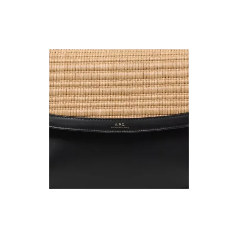 A.P.C Raffia Leather One Shoulder Handbags Women's Natural-2