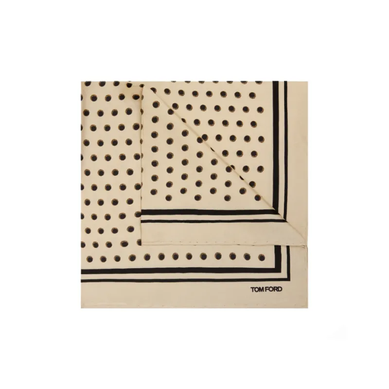 TOM FORD Polka Dot Printed Pocket Square-1