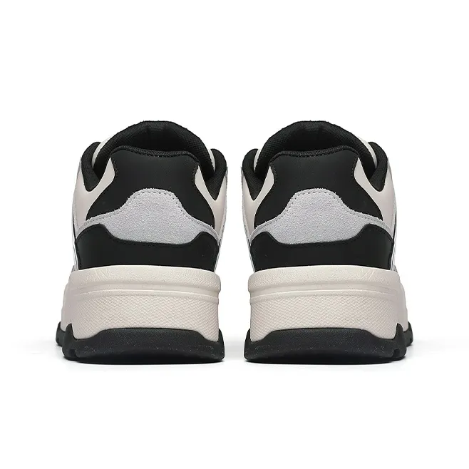 Angelmi Wear Resistant Slip Resistant Low Top Skateboard Shoes Unisex Black White-3