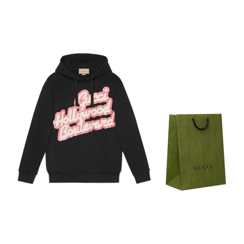 GUCCI Sequin Graphic Sweatshirt Black-1