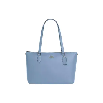 COACH Gallery Cross Grain Leather Tote Bag, Shopping Bag, Shoulder Bag, Handbag Large Size Women's Blue