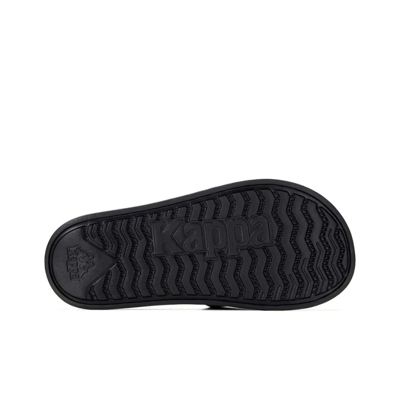 Kappa Stitching Slip Resistant Abrasion Resistant Slide Slippers Unisex Black-11