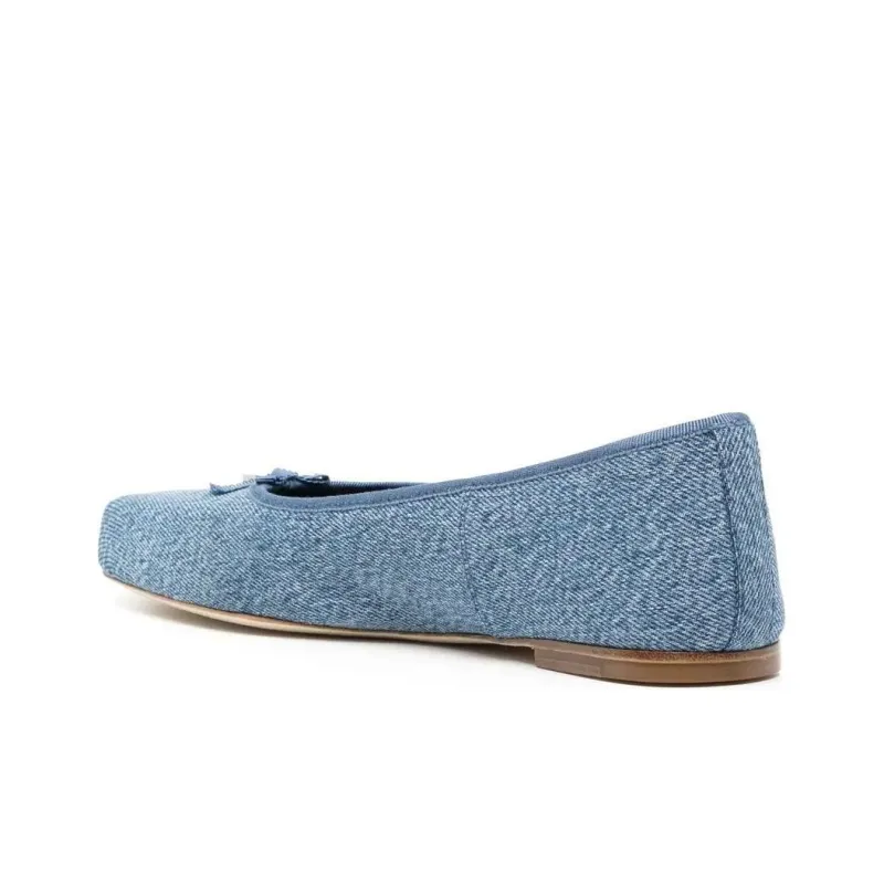 alexander wang Square-toe Denim Ballerina Shoes-2