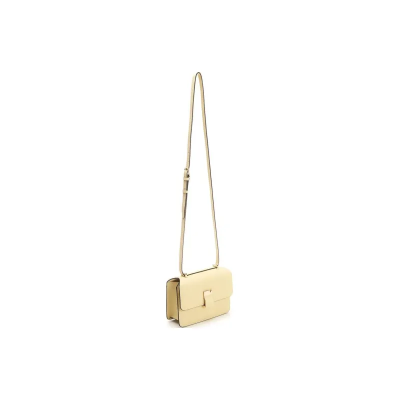 Valextra Millepunte Calfskin Shoulder Bag, Crossbody Bag Mini Women's Yellow-2