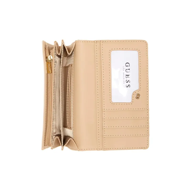 GUESS Coated Canvas Cell Phone Storage Box Wallet Women's White-2