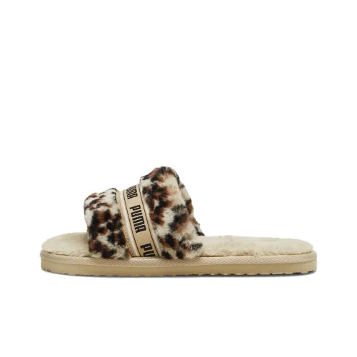 Puma Women's Fluff Slide 'I Am The Drama - Putty Leopard'