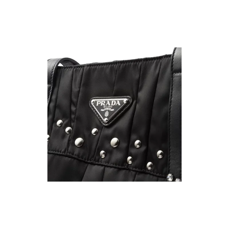 PRADA Recycled Nylon Tote Bag Shopping Bag Handbag Large Size Women's Black-4