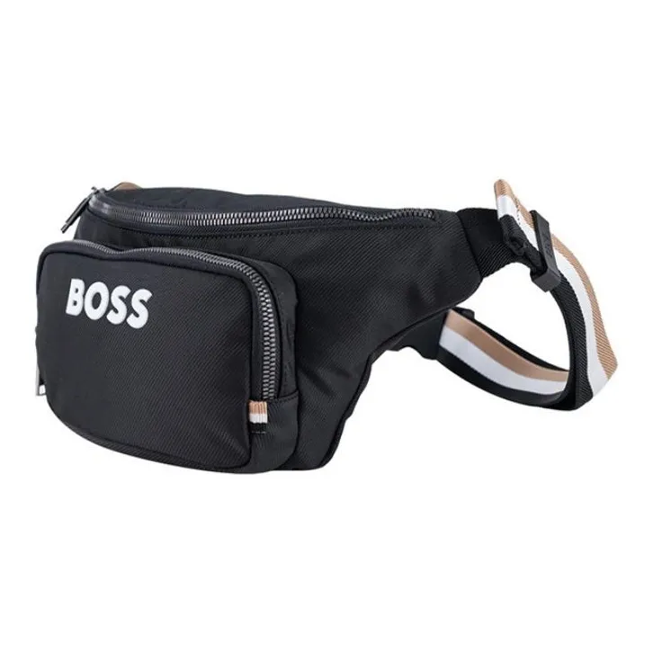 HUGO BOSS Polyester Sling Bag Medium Size Unisex Black-1