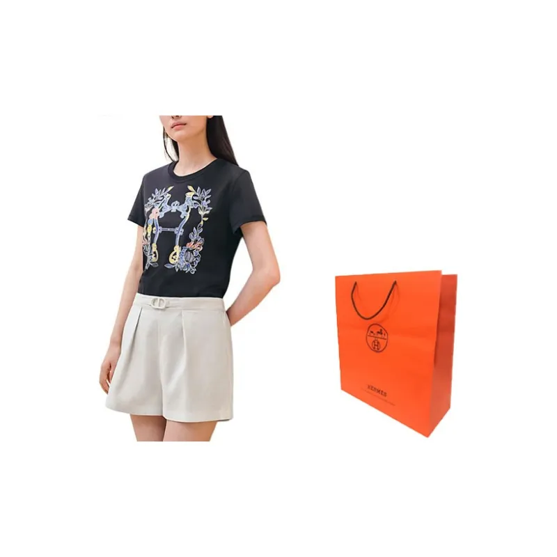 HERMES SS24 Regular T Shirt Women's Black-2