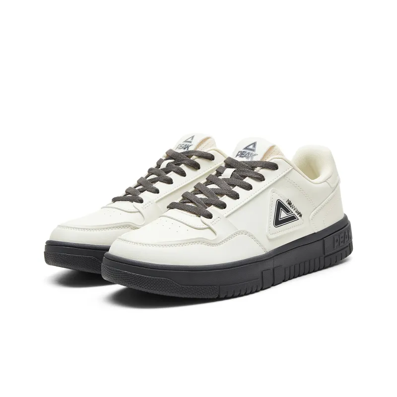 PEAK Slip Resistant Cushioning Abrasion Resistant Lightweight Low Top Skateboard Shoes Women's Canvas White Dark Gray-2