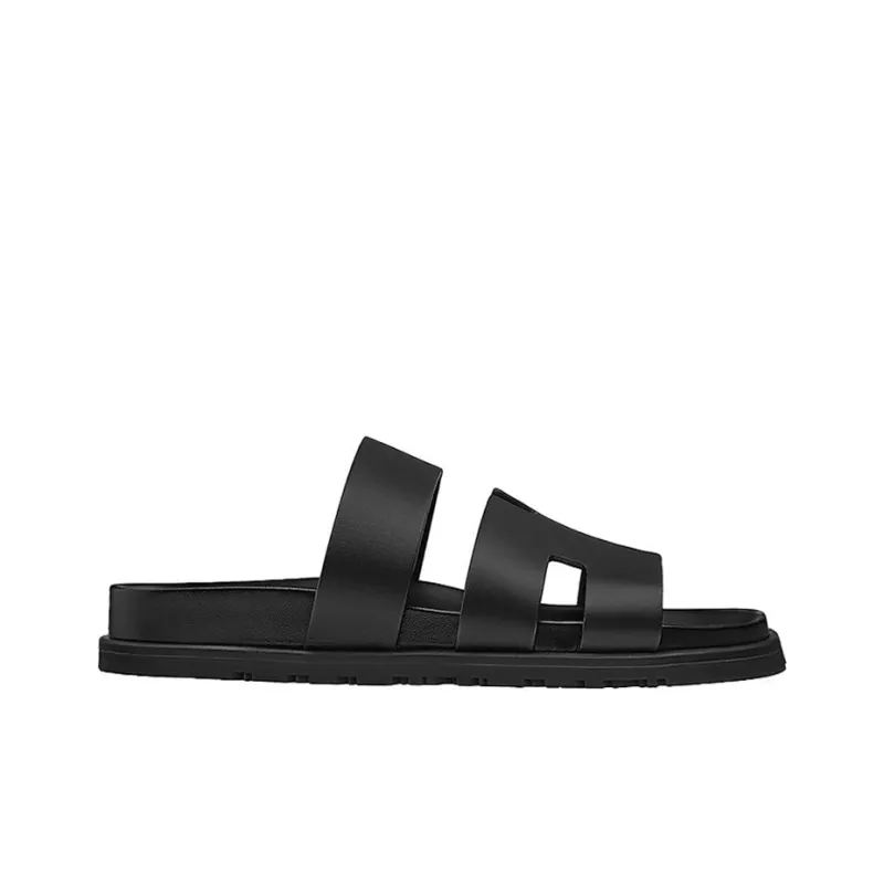 HERMES Ankara Slide Slippers Men's Black-1