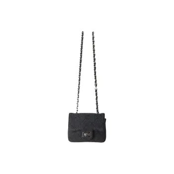 HAWA Denim Shoulder Bag Crossbody Bag Small Size Women's Light Blue/Dark Blue/Black