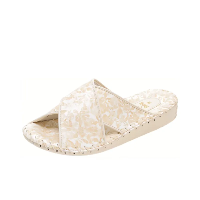 PANSY Slide Slippers Women's Pink/Blue/Ivory-3