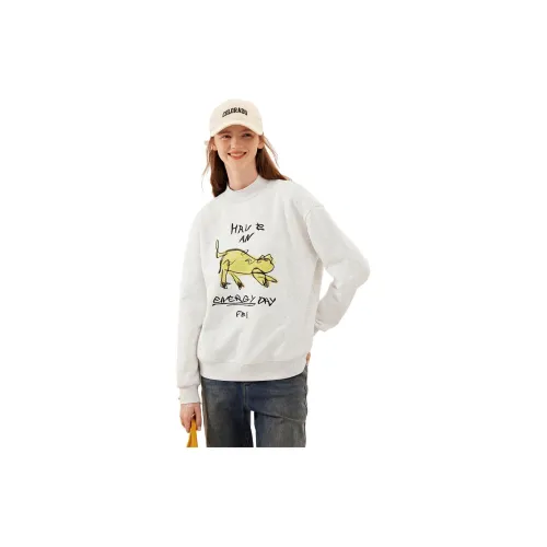 Asuka and new sake Sweatshirts Women's Full Width Pattern White Gray